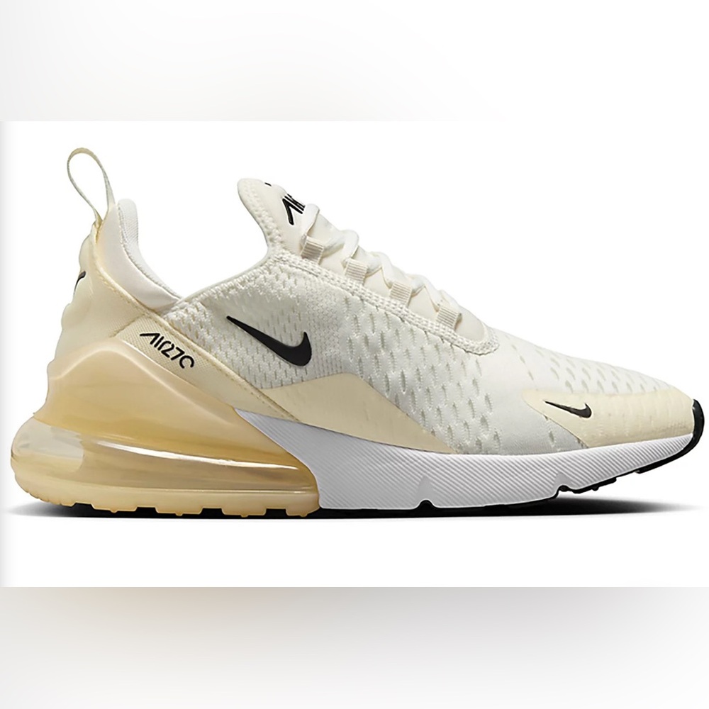 Nike Women's Air Max 270 Shoes Size 9 - Sail black coconut milk color - Picture 3 of 8